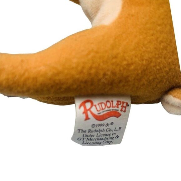 1999 Prestige Rudolph the Red Nosed Reindeer Mini Clip-On Plush Stuffed Toy 4” - Picture 5 of 5